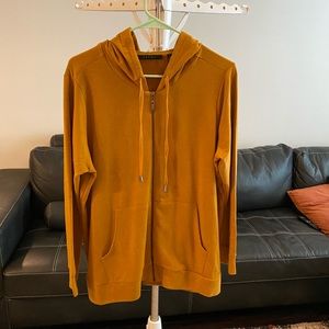 Hooded Mustard Zip Up Jacket
